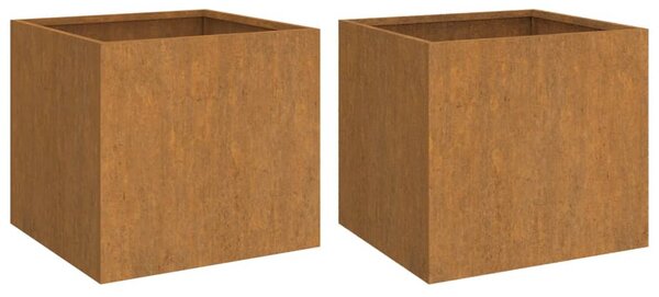 2 db corten acél növénytartó 49x47x46 cm