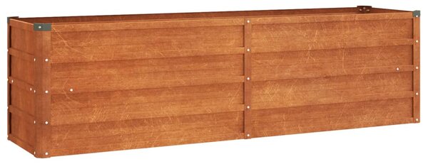 Rozsda színű corten acél kerti magaságyás 160 x 40 x 45 cm