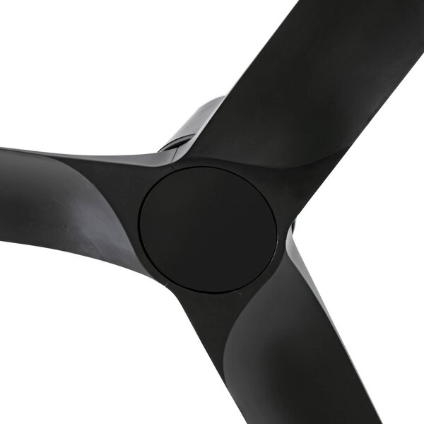 FARO BARCELONA Mennyezeti ventilátor Hey S, fekete, DC motor, csendes, Ø 90 cm, Fekete, Nappali / Étkező, Műanyag, Modern