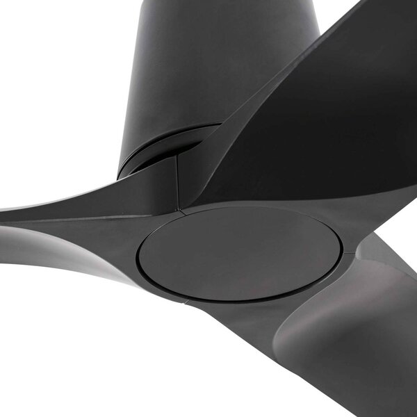 FARO BARCELONA Mennyezeti ventilátor Hey S, fekete, DC motor, csendes, Ø 90 cm, Fekete, Nappali / Étkező, Műanyag, Modern