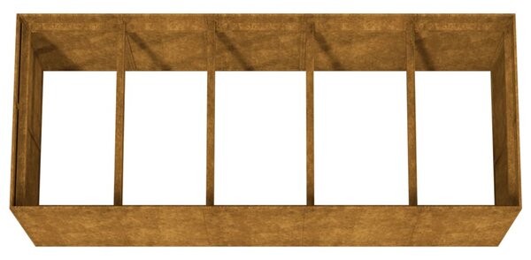 Corten acél kerti magaságyás 200x80x80 cm