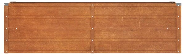 Rozsda színű corten acél kerti magaságyás 160 x 40 x 45 cm