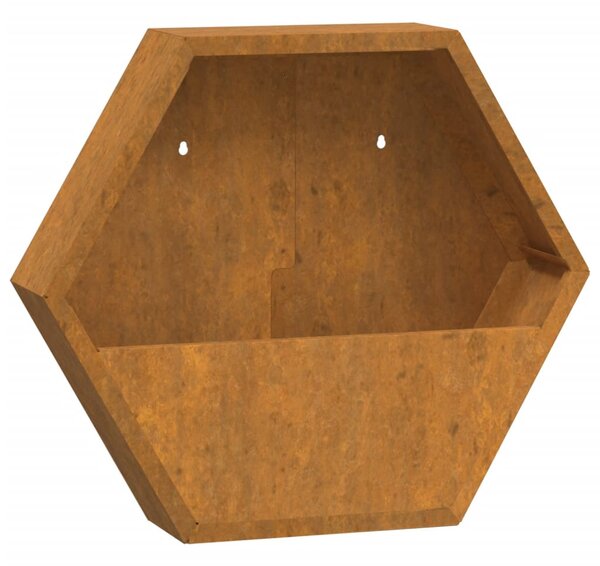 2 db rozsda színű corten acél fali növénytartó 46 x 10 x 40 cm