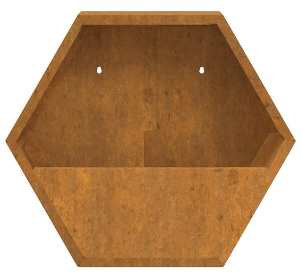 2 db rozsda színű corten acél fali növénytartó 46 x 10 x 40 cm