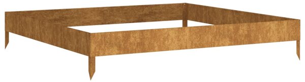 Corten acél kerti magaságyás 100 x 100 x 18,5 cm