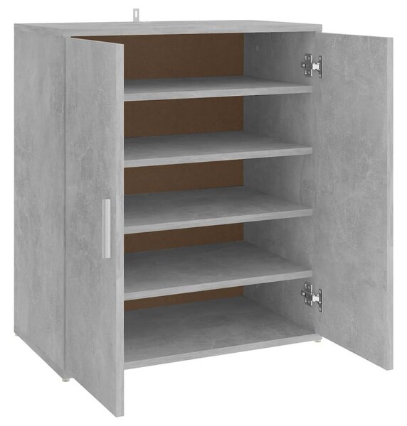 Betonszürke szerelt fa cipősszekrény 60 x 35 x 70 cm