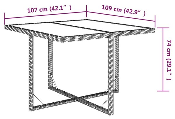 9 részes szürke polyrattan kerti étkezőgarnitúra párnákkal