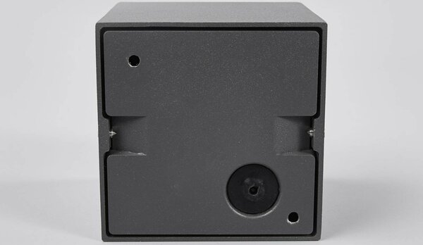 Lucande LED mennyezeti világítás Tanea, 10x10 cm, sötét szürke, IP54, Alu / szürke / cink, Alumínium, Modern