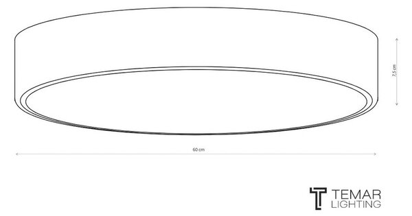 TEMAR LIGHTING Cleo 600 mennyezeti világítás, Ø 60 cm, szürke, dimmelhető, Alu / szürke / cink, Nappali / Étkező, fém, Modern
