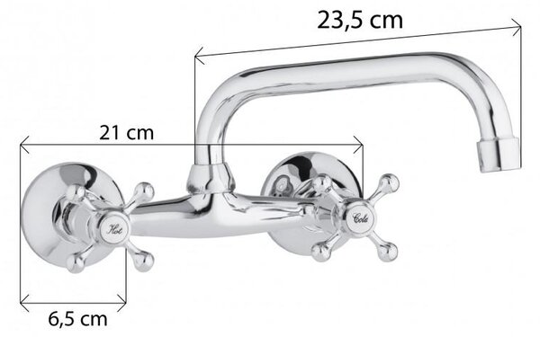 Erga Astro, falra szerelhető mosogató csaptelep 150mm, króm, ERG-YKA-BZ.ASTRO-CHR