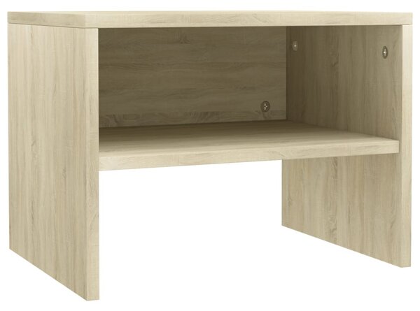 2 db sonoma tölgy színű szerelt fa éjjeliszekrény 40x30x30 cm