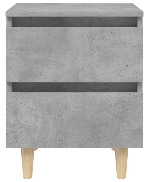 2 db betonszürke éjjeliszekrény tömör fenyő lábakkal 40x35x50cm