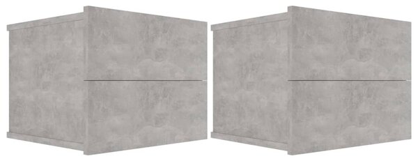 2 db betonszürke szerelt fa éjjeliszekrény 40 x 30 x 30 cm