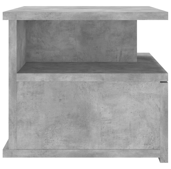 Betonszürke szerelt fa lebegő éjjeliszekrény 40 x 31 x 27 cm