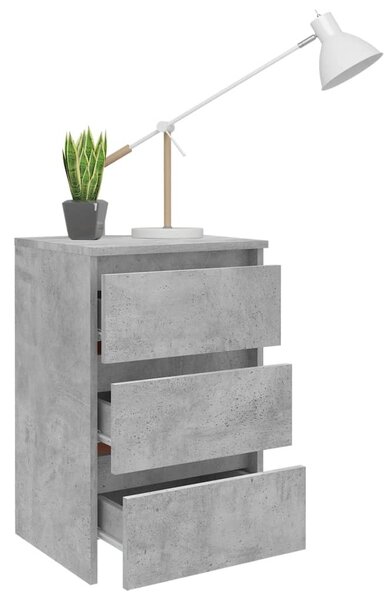 Betonszürke szerelt fa éjjeliszekrény 40 x 35 x 62,5 cm