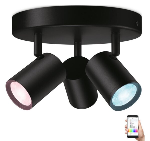 WiZ WiZ - LED RGBW Dimmelhető spotlámpa IMAGEO 3xGU10/4,9W/230V fekete Wi-Fi WI0070