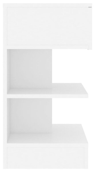 Fehér szerelt fa éjjeliszekrény 40 x 35 x 65 cm