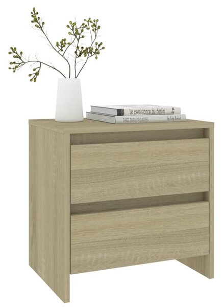 2 db sonoma tölgy szerelt fa éjjeliszekrény 45x34,5x44,5 cm