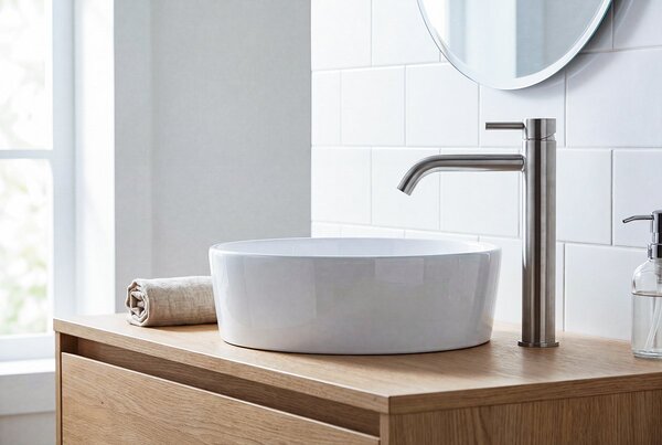 Sapho Minimal, álló mosdócsaptelep, H300, acél, MI506