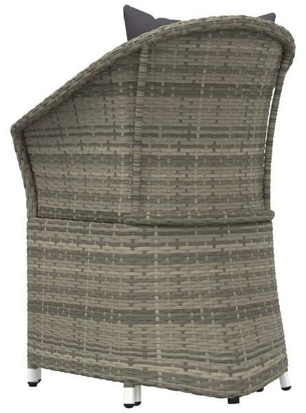 2 részes szürke polyrattan kerti ülőgarnitúra párnákkal