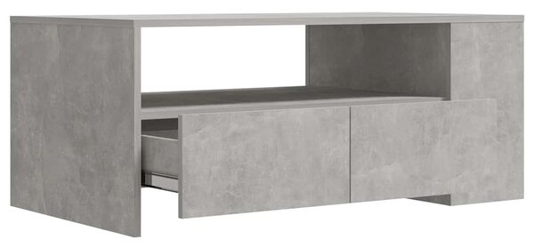 Betonszürke szerelt fa dohányzóasztal 102 x 55 x 42 cm
