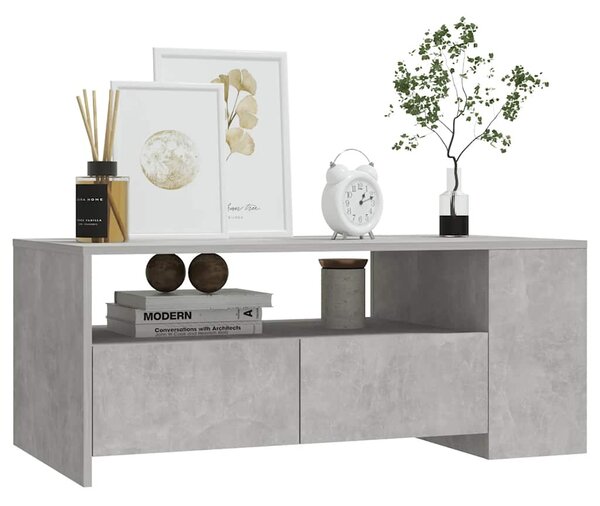 Betonszürke szerelt fa dohányzóasztal 102 x 55 x 42 cm