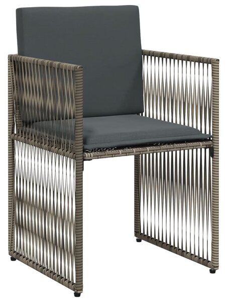7 részes szürke polyrattan kerti étkezőgarnitúra párnával