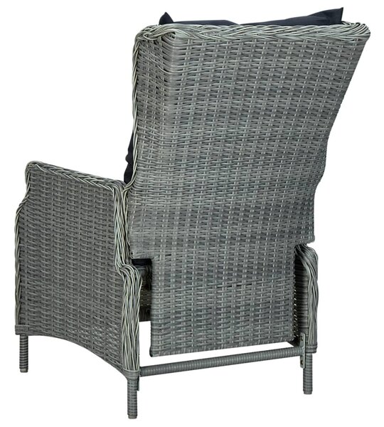 9 részes világosszürke polyrattan kültéri étkezőszett párnákkal