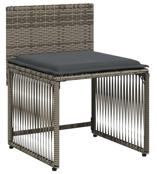 7 részes szürke polyrattan kerti étkezőgarnitúra párnával