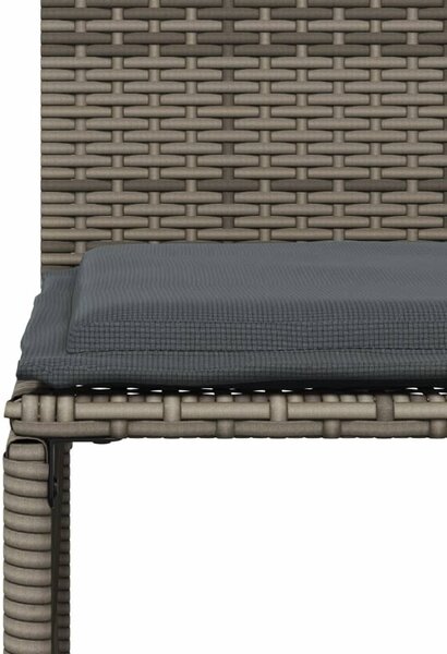 7 részes szürke polyrattan kerti étkezőgarnitúra párnával