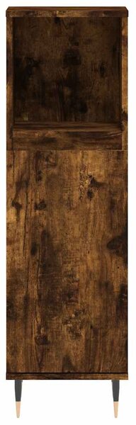 Füstös tölgy színű szerelt fa fürdőszobaszekrény 30x30x100 cm