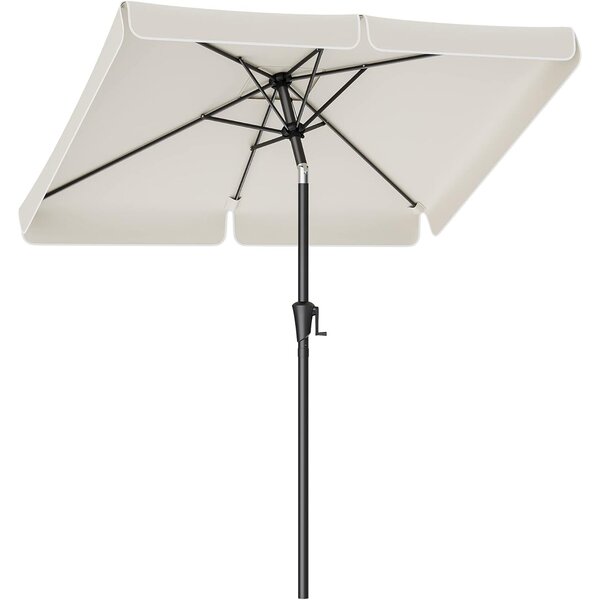 SONGMICS Kerti napernyő kézi hajtással, 200x150 cm, UPF 50+, 30°-os dőlés, fém váz, bézs