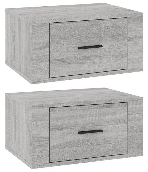 2 db szürke sonoma falra szerelhető éjjeliszekrény 50x36x25 cm