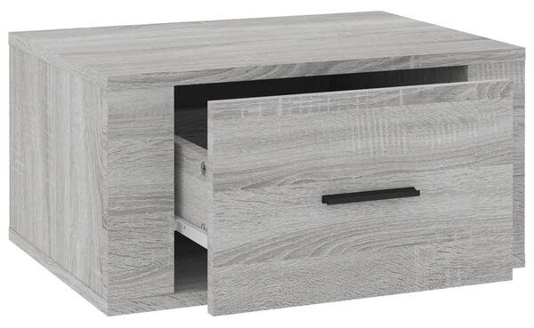 2 db szürke sonoma falra szerelhető éjjeliszekrény 50x36x25 cm