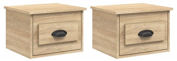 2 db sonoma tölgy falra szerelhető éjjeliszekrény 41,5x36x28 cm