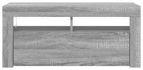 Szürke sonoma színű TV-szekrény LED-világítással 90x35x40 cm