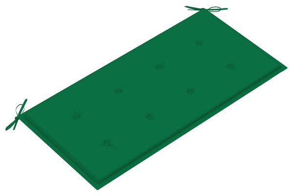 Tömör tíkfa kerti pad zöld párnával 112 cm