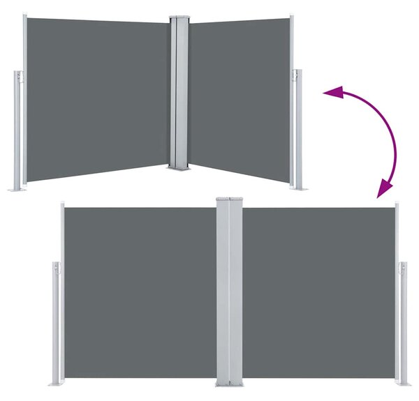 VidaXL antracitszürke behúzható oldalsó napellenző 100 x 600 cm