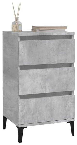 Betonszürke szerelt fa éjjeliszekrény 40x35x70 cm