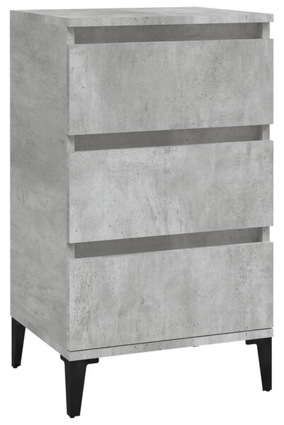 Betonszürke szerelt fa éjjeliszekrény 40x35x70 cm