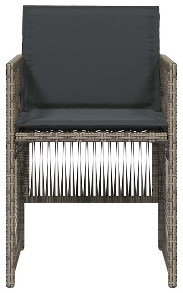 4 db szürke polyrattan kerti szék párnával
