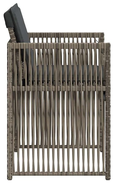 4 db szürke polyrattan kerti szék párnával