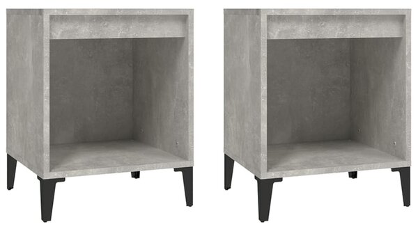 2 db betonszürke éjjeliszekrény 40x35x50 cm