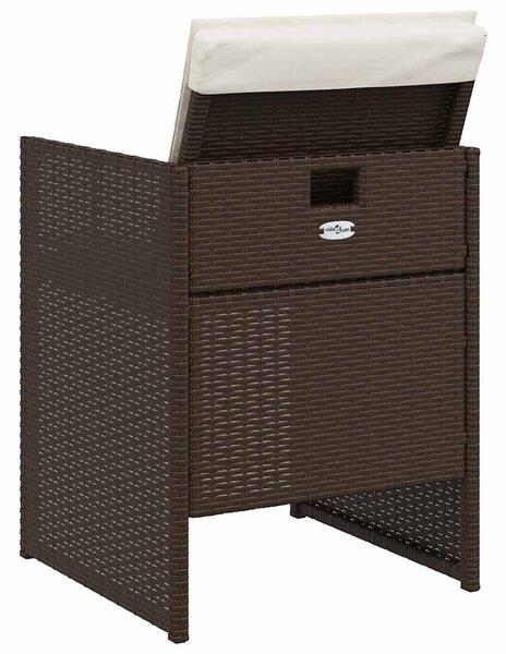 4 db barna polyrattan kerti szék párnával