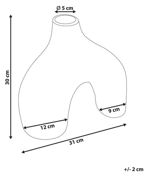 Virágtartó váza LAMIA Kerámia 30 cm Fekete