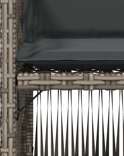4 db szürke polyrattan kerti szék párnával