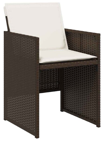 4 db barna polyrattan kerti szék párnával