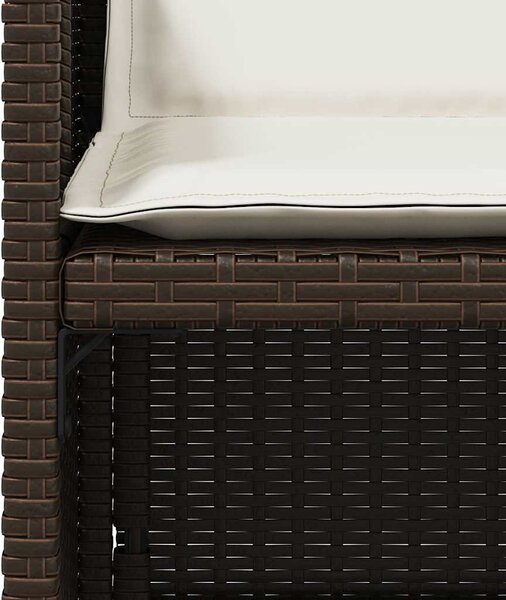 4 db barna polyrattan kerti szék párnával