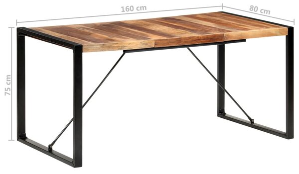 Tömör mangófa étkezőasztal 160 x 80 x 75 cm