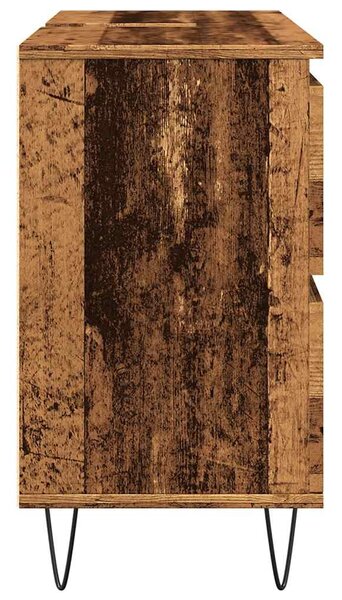 Antik fa színű szerelt fa mosdószekrény 80 x 33 x 60 cm